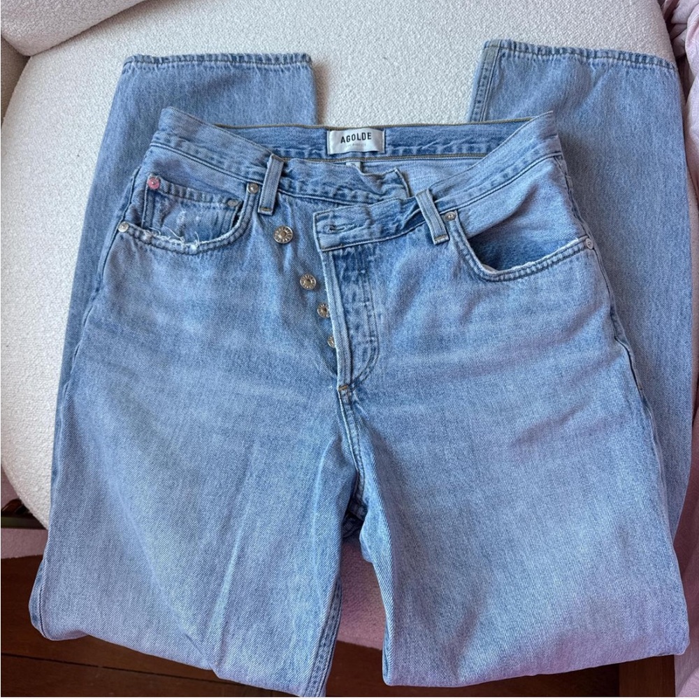 Agolde Blue Straight Jeans Classic Vintage Style
